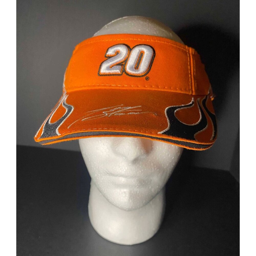 Tony Stewart #20 Home Depot Flames Racing Cap Visor Hat Orange NASCAR Strapback